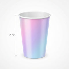 Opalescent 12oz Paper Cups - Set of 12