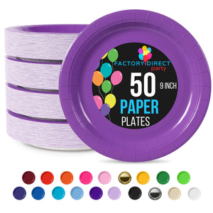 9 in. Purple Paper Plates | 50 Ct.