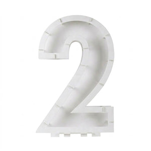 White Number "2" Balloon Mosaic Frame Kit | 33"