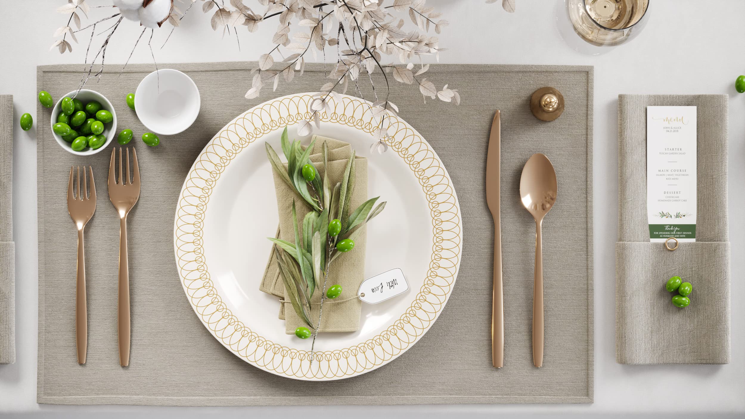 10.25 In. Gold Ovals Design Plates | 10 Count