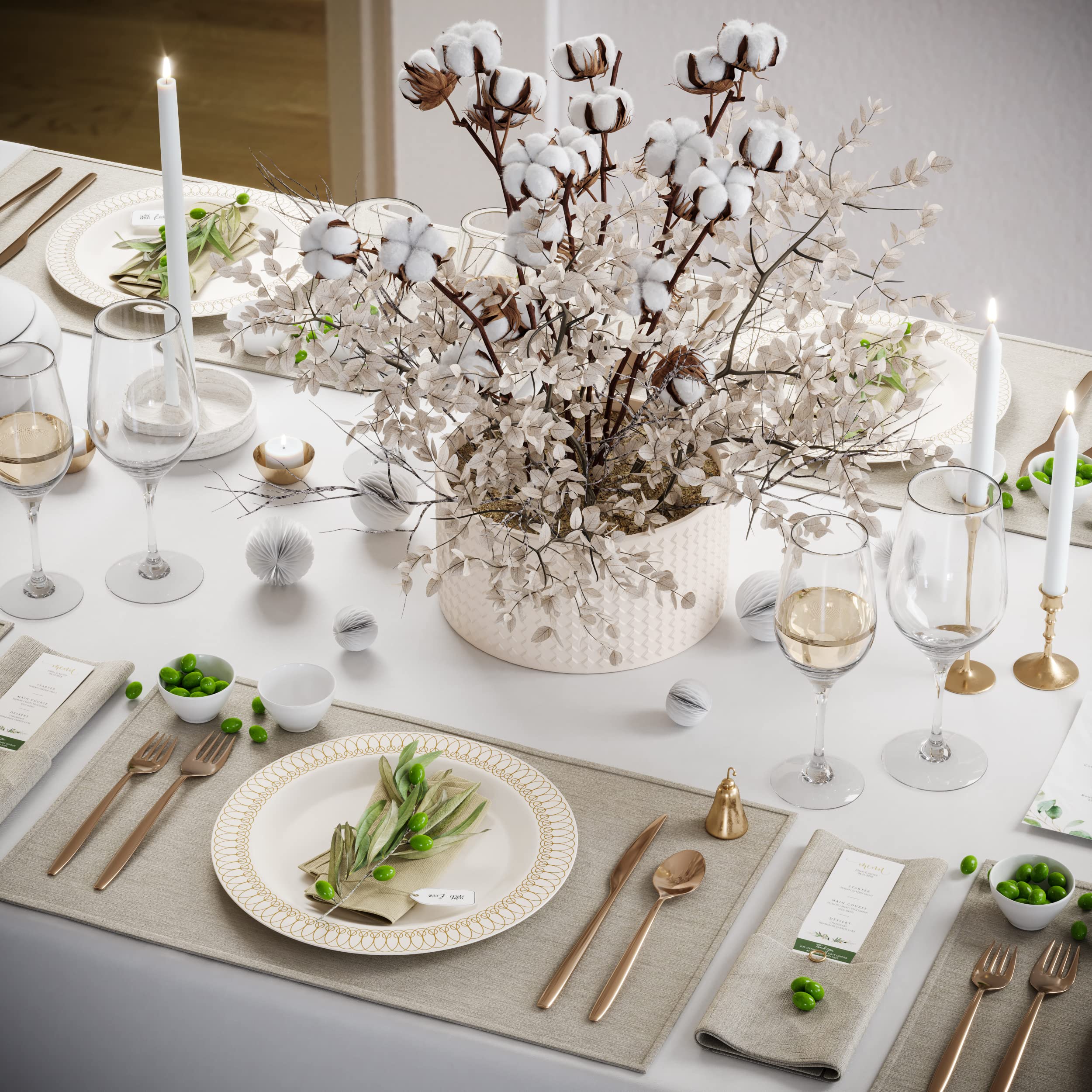 10.25 In. Gold Ovals Design Plates | 10 Count