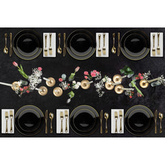 10 In. Black & Gold Rim Design Plastic Plates | 120 Count