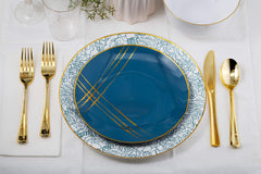 10 In. Floral Brush Design Plastic Plates | 120 Count