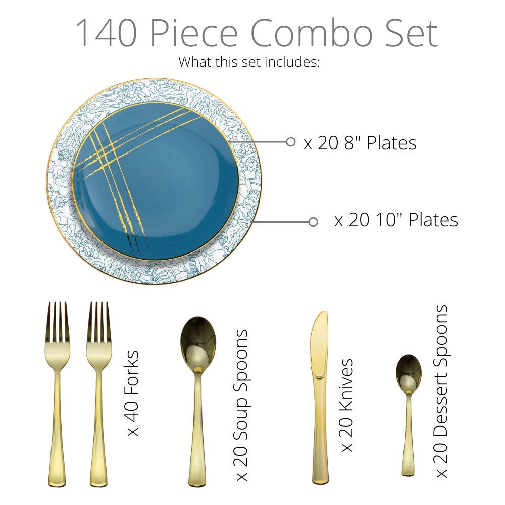 10 In. Floral Brush Design Plastic Plates | 10 Count