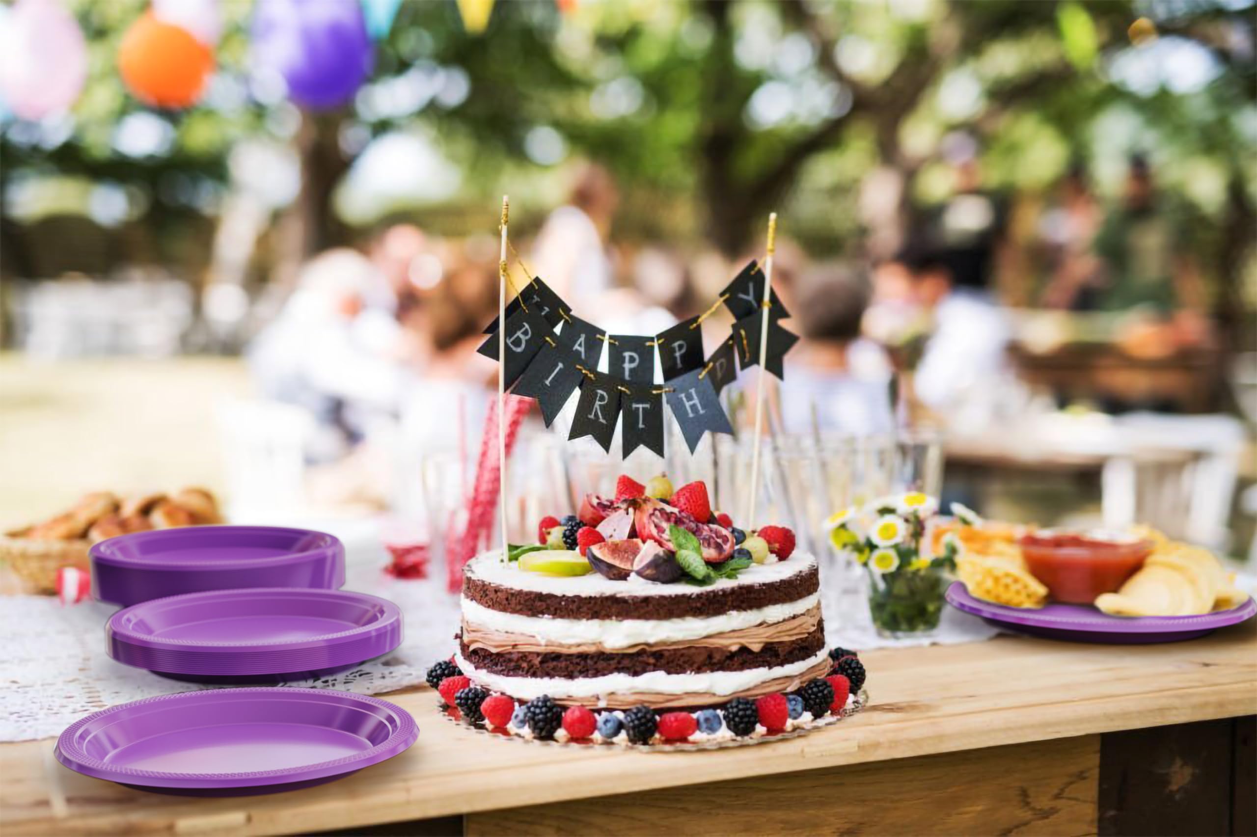 10 In. Purple Plastic Plates | 50 Count