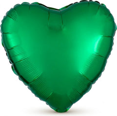 Metallic Green Heart Foil Balloon - 18"