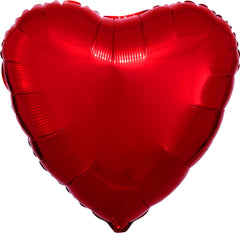 Metallic Red Heart Foil Balloon - 18"