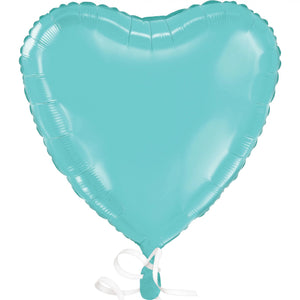 Caribbean Blue Heart Foil Balloon - 18"
