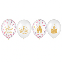 Disney Princess Confetti Latex Balloons - 12-Inch, 6-Pack