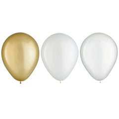 Golden Assorted 5" Latex Balloons - 25 Pack