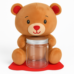 Adorable Bear Plush Balloon Weight with Jar Accessory