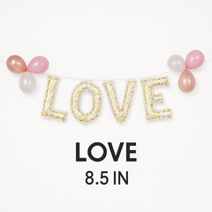"Love" Air-Filled Confetti Foil Balloon Banner Kit