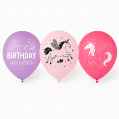 Enchanting Unicorn Birthday Balloons - 12ct