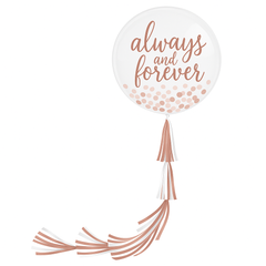 "Always & Forever" Giant Wedding Balloon with Elegant Tail