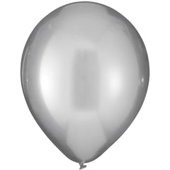 Luxaire Premium Platinum Silver Metallic Latex Balloons - 12" | 25 Count
