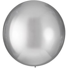 Luxaire Premium Platinum Silver Metallic Latex Balloons - 24" | 4 Count
