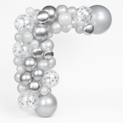 Silver Confetti Latex Balloon Garland Kit for Parties