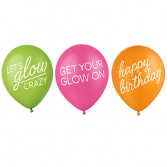 Neon Glow Party Balloons, 6-Pack