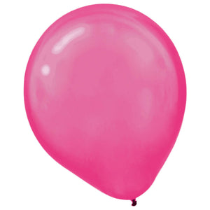 Pearl Bright Pink Latex Balloons - 12 In. | 15 Count
