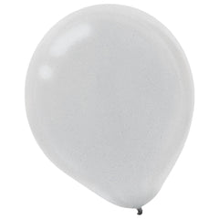 Pearl Silver Latex Balloons - 12 In. | 15 Count