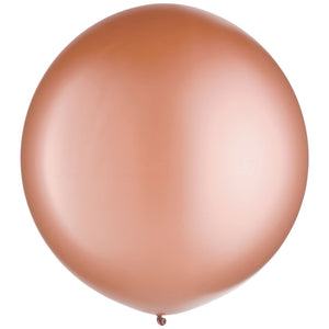 Elegant Rose Gold Pearl Latex Balloons - 24", 4 Pack