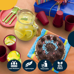 12 Oz. Burgundy Plastic Cups | 50 Count