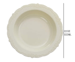 12 Oz. Ivory Victorian Design Bowls | 20 Count