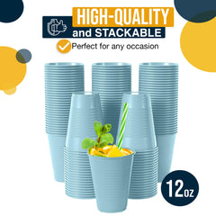 Little Gym - 12 Oz. Light Blue Plastic Cups | 100 Count