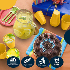 12 Oz. Yellow Plastic Cups | 50 Count