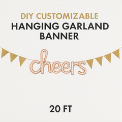 Rose Gold Sparkle Pennant Banner - 20 ft DIY Garland