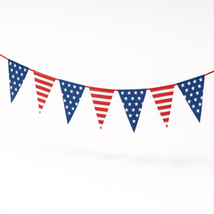 Stars and Stripes Patriotic Pennant Banner
