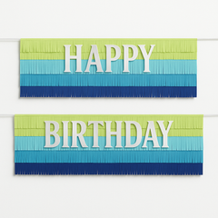 Modern Fringe Happy Birthday Banner