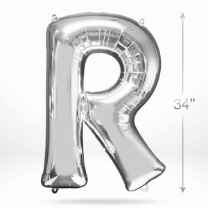 Silver Foil Letter Balloon "R"