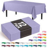 Lavender Plastic Table Covers | 12 Pack - 54 In. x 108 In.