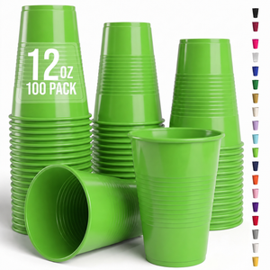 12 Oz. Lime Green Plastic Cups | 100 Count