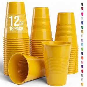12 Oz. Yellow Plastic Cups | 16 Count