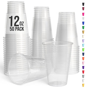 12 Oz. Clear Plastic Cups | 50 Count