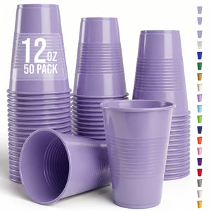 12 Oz. Lavender Plastic Cups | 50 Count