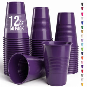 12 Oz. Purple Plastic Cups | 50 Count