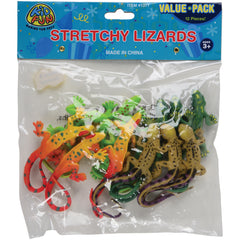 Multi-Colored Stretchy Lizards - 12 Count