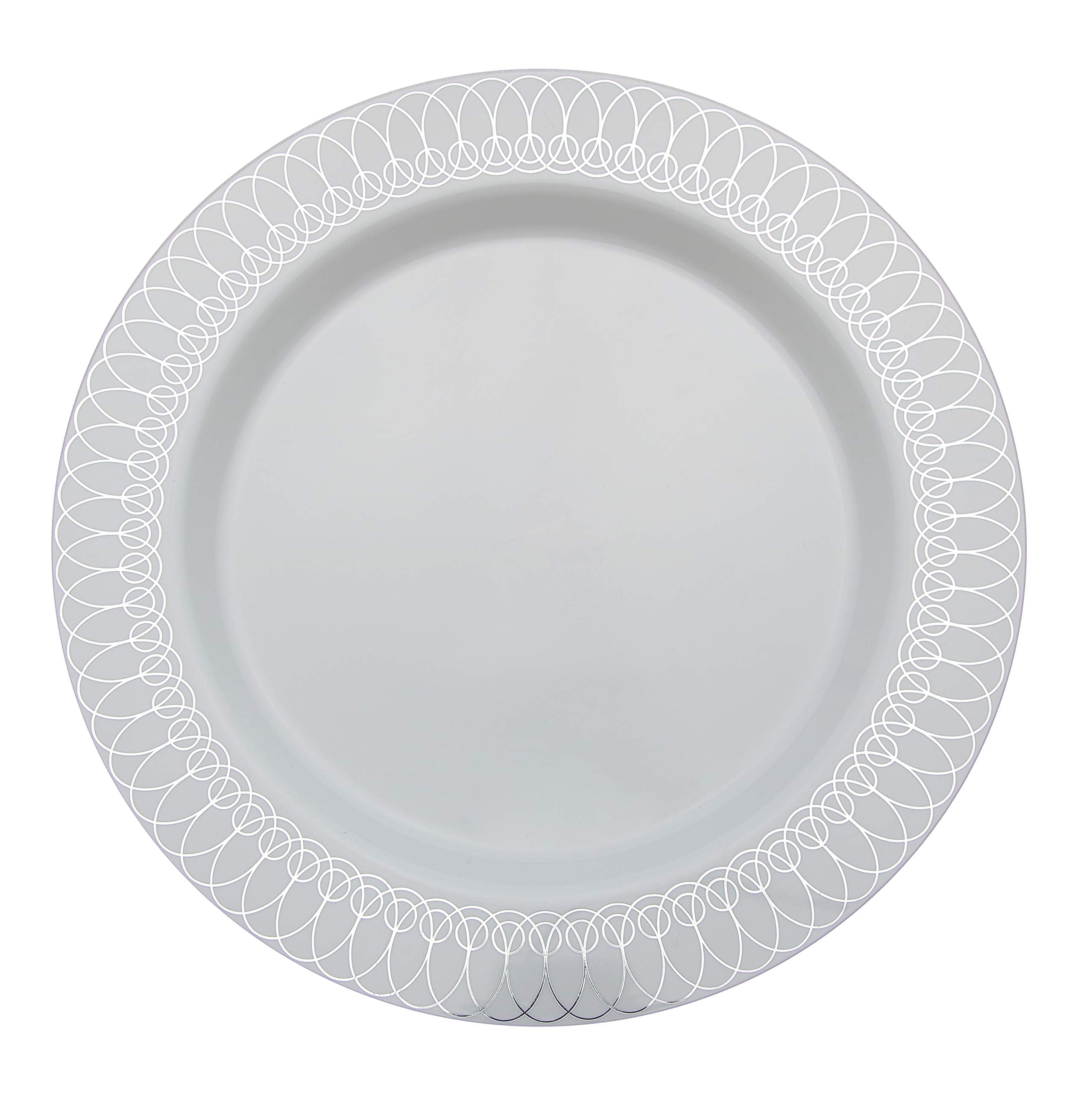 14 Oz. Silver Ovals Design Soup Bowls | 10 Count