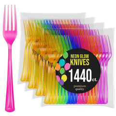 Heavy Duty Neon Plastic Forks - 7.5 in. | Case of 1440