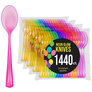 Heavy Duty Neon Plastic Spoons | 7 in. | Case of 1440