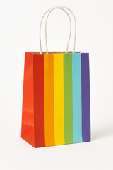 Rainbow Paper Kraft Gift Bags, 8.25-Inch, 10-Pack
