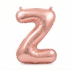 Rose Gold Foil Letter Z Balloon - Air-Filled Script Style, 8-Inch