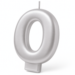 Silver Number 2 Molded Birthday Candle