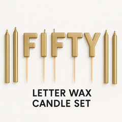 Golden Age 50th Birthday "Fifty" Pick Candle Set