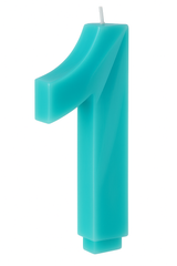 Bright Blue Number 1 Birthday Candle - 5.25-Inch Molded Design