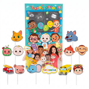 CoComelon Photo Booth Scene Setter Kit with Props for Kids' Birthday Parties