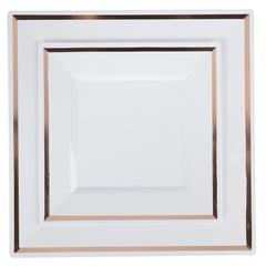 60 Piece Rose Gold Square Plates Set | 7.25 In. & 10 In.